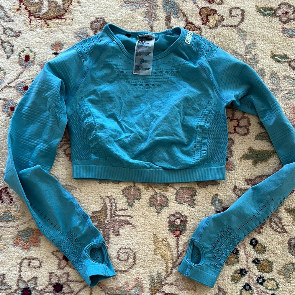 Gymshark Blue Fitted Crop Top